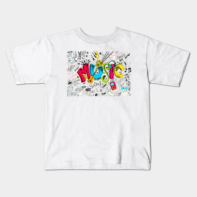 Musical Instrument Kids T-Shirt by I-Heart-All